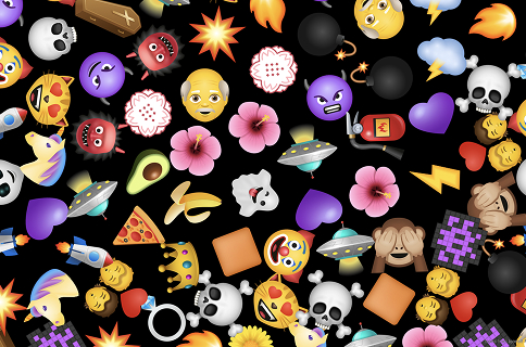 Interactive falling emojis animation demo built with Icons8 MCP