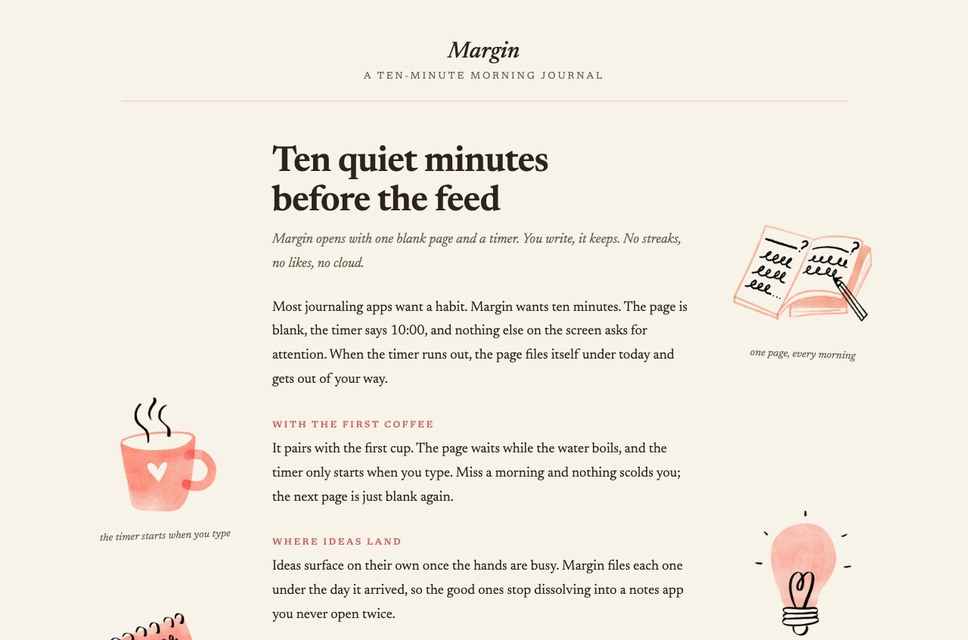 Paper editorial page demo with Claude Hand Drawn illustrations from Icons8 MCP